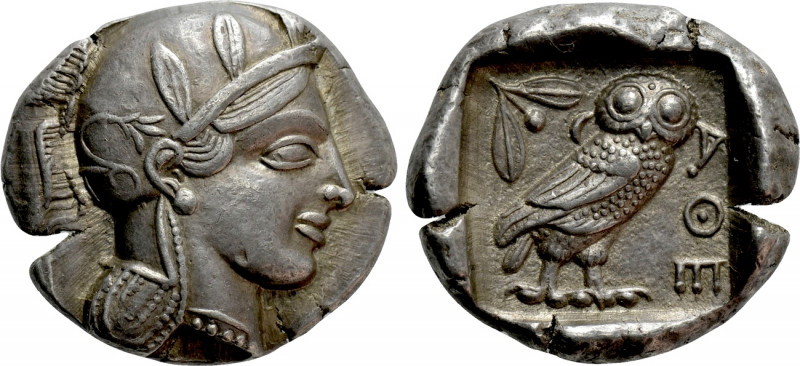 ATTICA. Athens. Tetradrachm (Circa 454-404 BC). Early transitional issue. 

Ob...