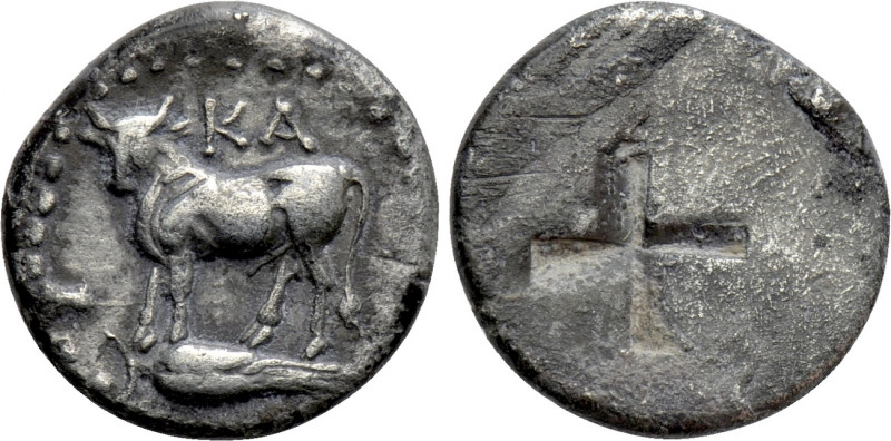 BITHYNIA. Kalchedon. Trihemiobol or 1/4 Siglos (Circa 340-320 BC). 

Obv: Bull...