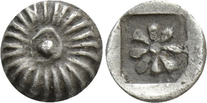 IONIA. Erythrai. Hemiobol (Circa 480-450 BC). 

Obv: Rosette.
Rev: Rosette of...