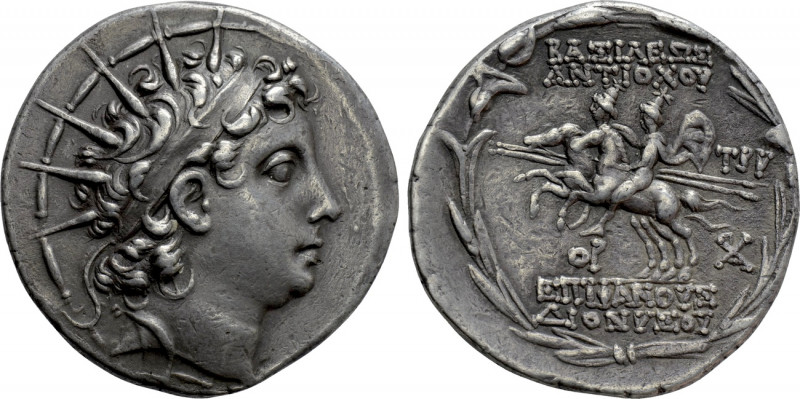 SELEUKID KINGDOM. Antiochos VI Dionysos (144-142 BC). Tetradrachm. Antioch on th...