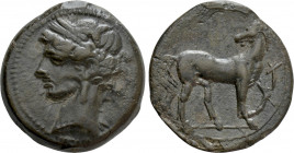 CARTHAGE. Second Punic War. Ae Shekel (Circa 215-201 BC)