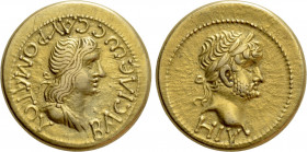 KINGS OF BOSPORUS. Sauromates I with Hadrian (93/4-123/4). GOLD Stater. Dated BE 418 (AD 121/2)