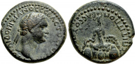 CAPPADOCIA. Caesarea. Domitian (81-96). Ae. T. Pomponius Bassus, presbeutes. Dated RY 15 (95/6)