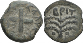 JUDAEA. Procurators. Antonius Felix (52-59). Ae Prutah. Jerusalem. In the name of Nero Claudius Caesar and Britannicus