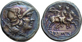 ANONYMOUS. Denarius (211-208 BC). Rome