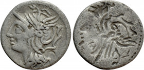 L. APPULEIUS SATURNINUS(?). Brockage Denarius (104 BC). Rome