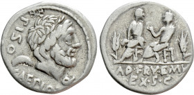 L. CALPURNIUS PISO CAESONIUS and Q. SERVILIUS CAEPIO. Denarius (100 BC). Rome