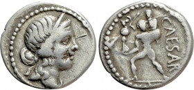 JULIUS CAESAR. Denarius (48-47 BC). Military mint traveling with Caesar in North Africa