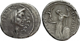 JULIUS CAESAR. Denarius (44 BC). Rome. P. Sepullius Macer, moneyer