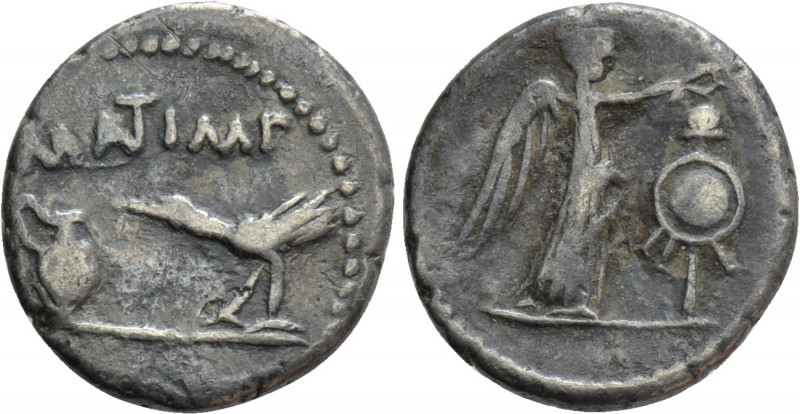 MARK ANTONY. Quinarius (43 BC). Military mint traveling with Antony and Lepidus ...