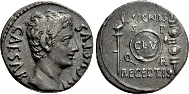 AUGUSTUS (27 BC-14 AD). Denarius. Uncertain mint in Spain, possibly Colonia Patr...