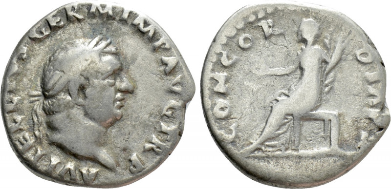 VITELLIUS (69). Denarius. Rome. 

Obv: A VITELLIVS GERM IMP AVG TR P. 
Laurea...