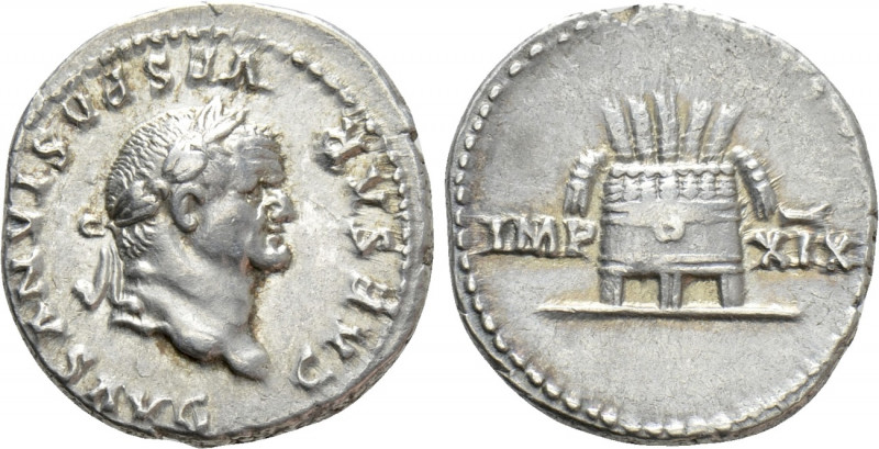 VESPASIAN (69-79). Denarius. Rome. 

Obv: CAESAR VESPASIANVS AVG. 
Laureate h...