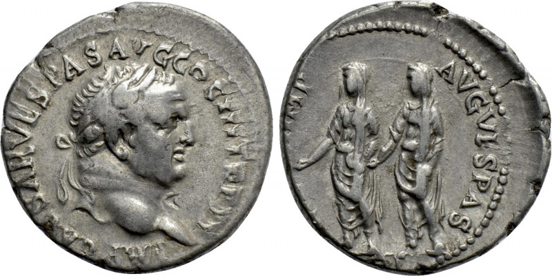 VESPASIAN with TITUS and DOMITIAN (69-79). Denarius. Ephesus. 

Obv: IMP CAESA...