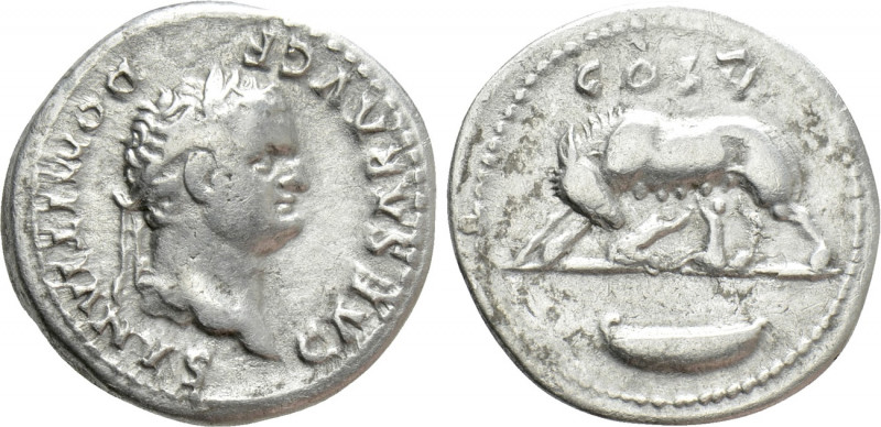 DOMITIAN (81-96). Denarius. Rome. 

Obv: CAESAR AVG F DOMITIANVS. 
Laureate h...