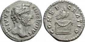 DIVUS ANTONINUS PIUS (Died 161). Denarius. Rome. Struck under Marcus Aurelius