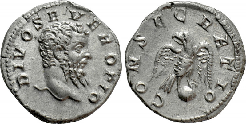 DIVUS SEPTIMIUS SEVERUS (Died 211). Denarius. Rome. Struck under Caracalla. 

...