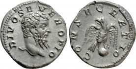 DIVUS SEPTIMIUS SEVERUS (Died 211). Denarius. Rome. Struck under Caracalla