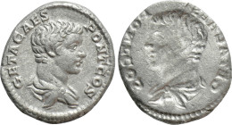 GETA (Caesar, 198-209). Brockage Denarius. Rome