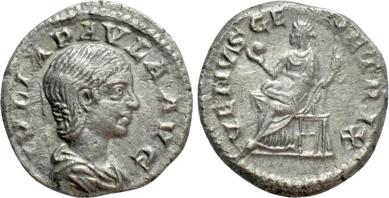 JULIA PAULA (Augusta, 219-220). Denarius. Rome. 

Obv: IVLIA PAVLA AVG. 
Drap...