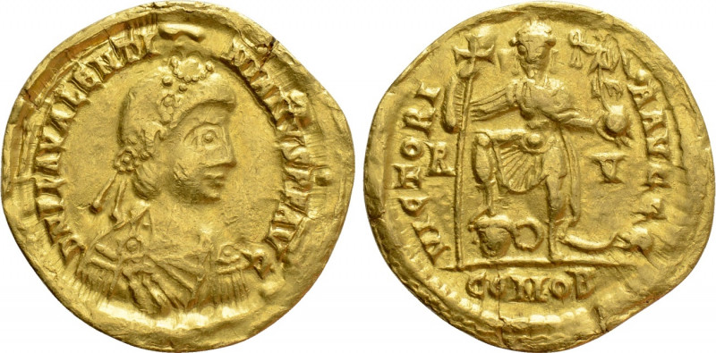 VALENTINIAN III (425-455). GOLD Solidus. Ravenna. 

Obv: D N PLA VALENTINIANVS...