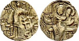HUNNIC TRIBES. Kidarites. Kidara. Pale GOLD Dinar (Circa 425-457). Gandhara