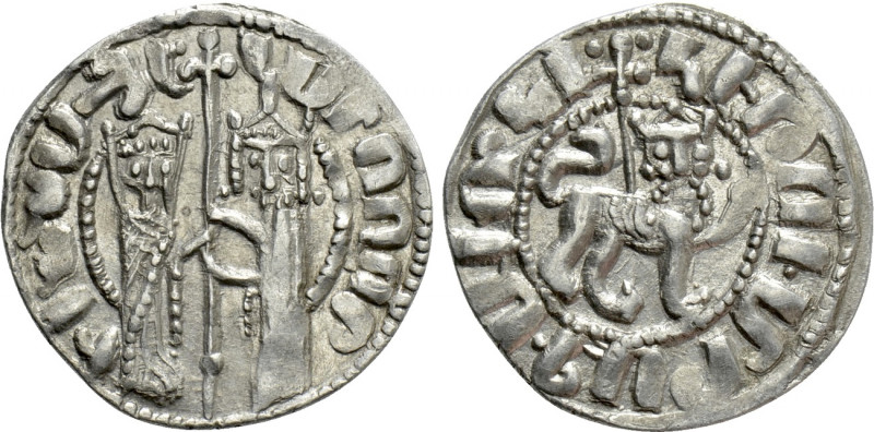 ARMENIA. Hetoum I and Zabel (1226-1270). Tram. 

Obv: Hetoum and Zabel standin...