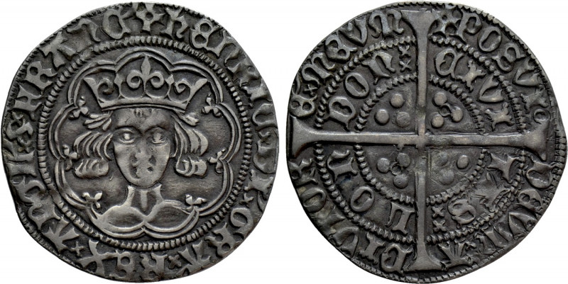 ENGLAND. Henry VI (First reign, 1422-1461). Groat. Tower (London). Annulet issue...