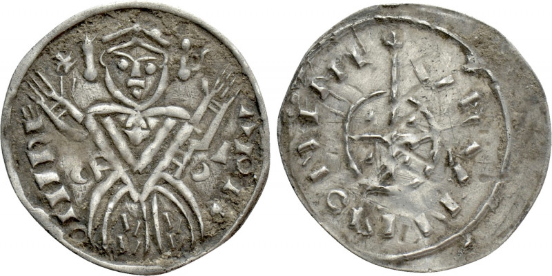 HUNGARY. Solomon (1063-1074). Denar. 

Obv: S - ALOM - INIRE. 
Solomon seated...