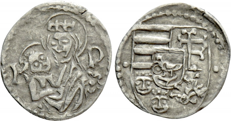 HUNGARY. Matthias I Corvinus (1458-1490). Denar. 

Obv: Coat of arms.
Rev: Ma...