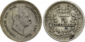 BRITISH GUYANA. William IV (1830-1837). 1/8 Guilder (1836)
