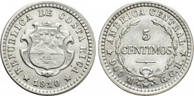 COSTA RICA. First Republic (1848-1948). 5 Centimos (1910)