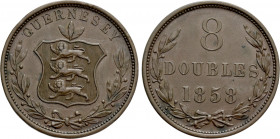 GUERNSEY. 8 Doubles (1858)