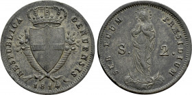 ITALY. Genova. Repubblica Genovese. 2 Soldi (1814)
