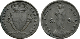 ITALY. Genova. Republic (1814). 2 Soldi