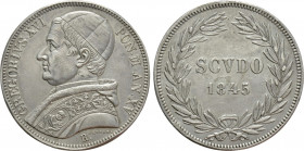 ITALY. Papal States. Gregorius XVI (1831-1846). Scudo (1845/XV). Rome