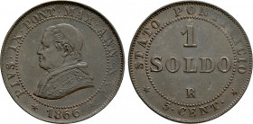 ITALY. Papal States. Pius IX (1846-1870). 1 Soldo (1866/XXI). Rome