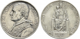 ITALY. Vatican. Pius XI (1929-1938). 10 Lire (1929/VIII)