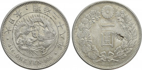JAPAN. Meiji (1867-1912). 1 Yen (year 28/1895). With China countermark