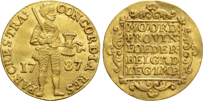 NETHERLANDS. Batavian Republic (1796-1805). GOLD Ducat (1787). Utrecht. 

Obv:...