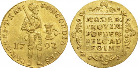 NETHERLANDS. Batavian Republic (1796-1805). GOLD Ducat (1792). Utrecht