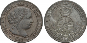SPAIN. Isabella II (1833-1868). 1/2 Centimo (1868). Seville