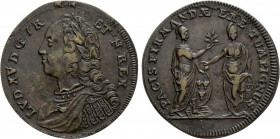 FRANCE. Louis XV (1715-1774). Jeton. The capture of Fontarabia. Nuremberg imitation