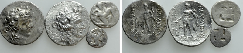 4 Greek Coins. 

Obv: .
Rev: .

. 

Condition: See picture.

Weight: g....