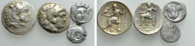 4 Greek Coins; Tetradrachms etc