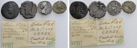 4 Roman Coins; two With old Cellectors Tickets