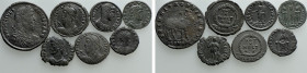 7 Late Roman Coins; Procopius etc