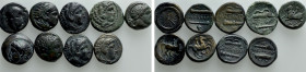 9 Greek Ae Coins; Alexander the Great etc