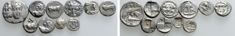 10 Greek Coins. 

Obv: .
Rev: .

. 

Condition: See picture.

Weight: g...