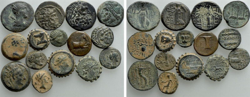 15 Greek Coins. 

Obv: .
Rev: .

. 

Condition: See picture.

Weight: g...